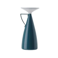 lámpara de mesa recargable LED Kartell Camomille, color petróleo, altura 24 cm
