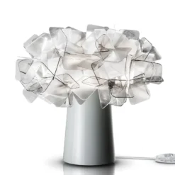 Lámpara de mesa recargable LED Slamp Clizia, gris humo, atenuable