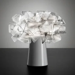 Lámpara de mesa recargable LED Slamp Clizia, gris humo, atenuable
