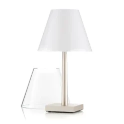 Lámpara de mesa recargable LED Rotaliana Dina+ T1, color bronce