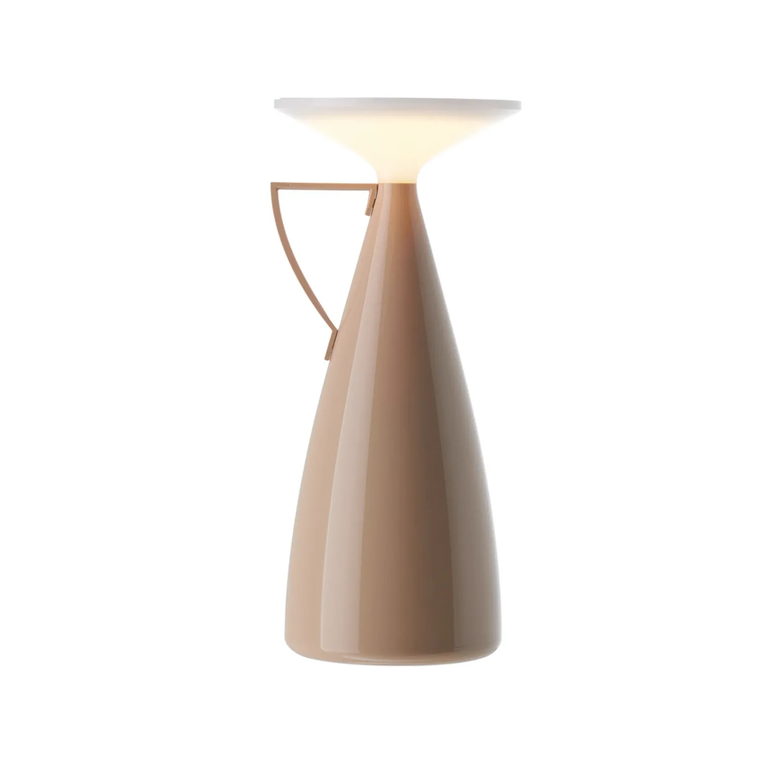 lámpara de mesa recargable LED Kartell Camomille, beige, altura 24 cm