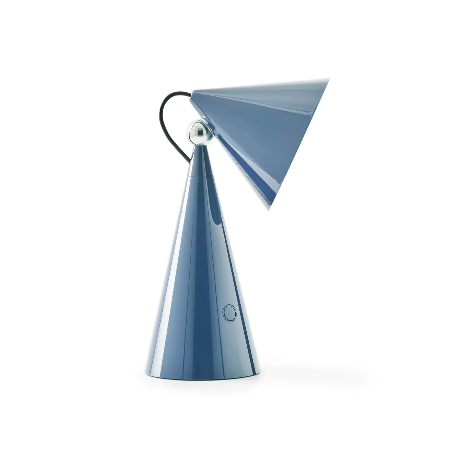 Lámpara de mesa recargable LED POSE de Tom Dixon, azul claro, altura 25 cm, IP20