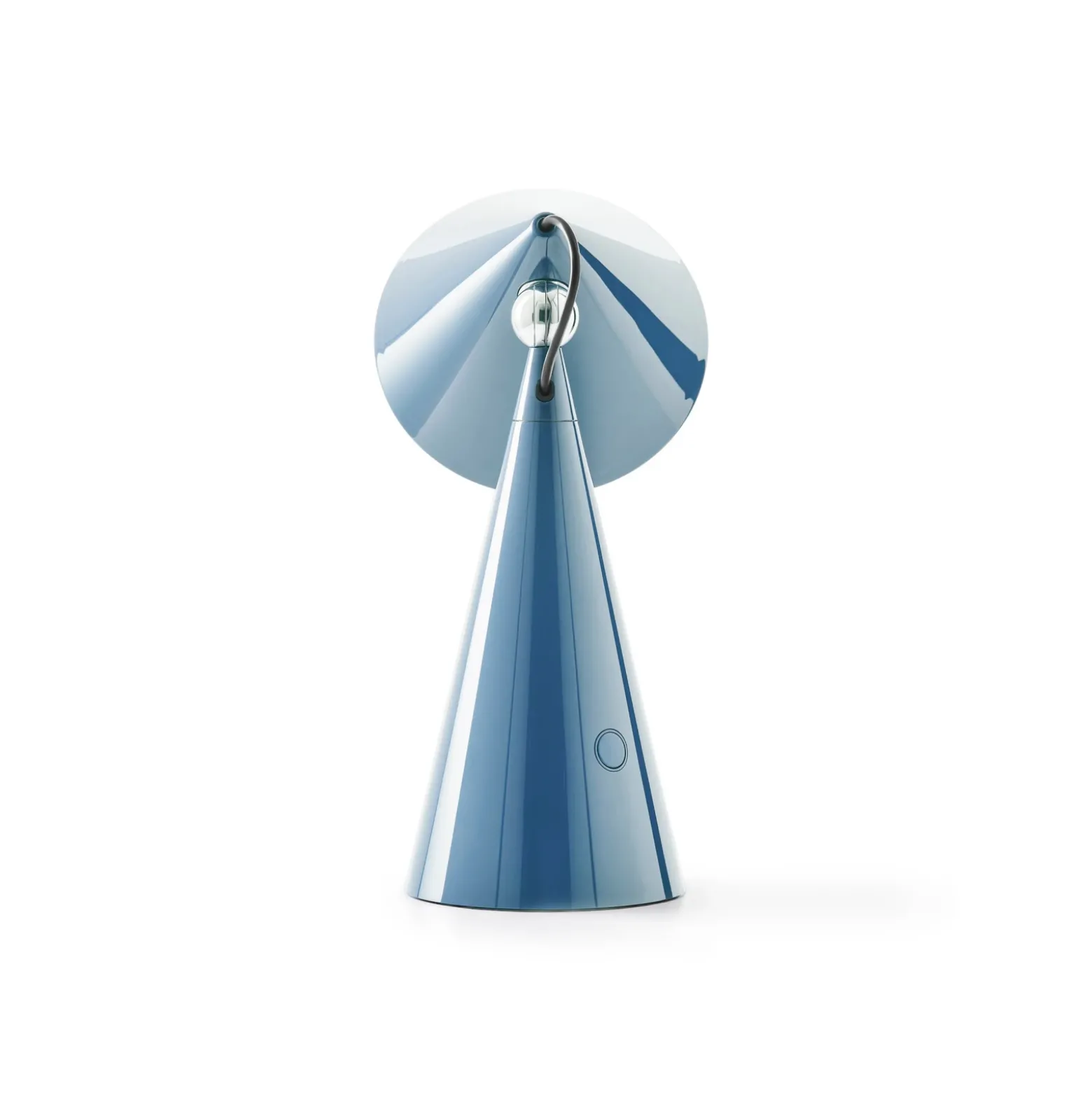 Lámpara de mesa recargable LED POSE de Tom Dixon, azul claro, altura 25 cm, IP20