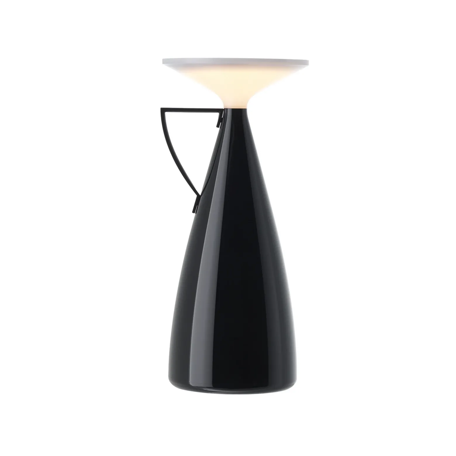 lámpara de mesa recargable LED Kartell Camomille, negra, altura 24 cm