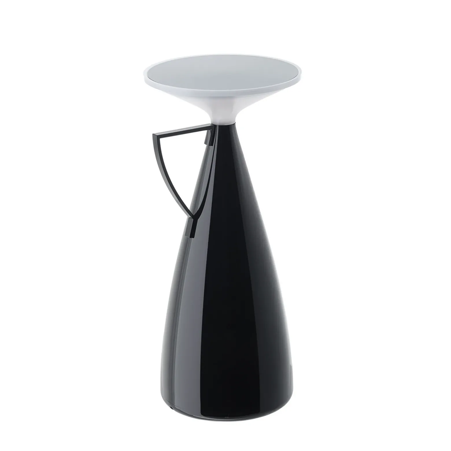 lámpara de mesa recargable LED Kartell Camomille, negra, altura 24 cm
