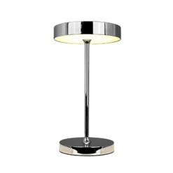 Lámpara de mesa recargable LED Starlight de Dyberg Larsen, cromada, metal