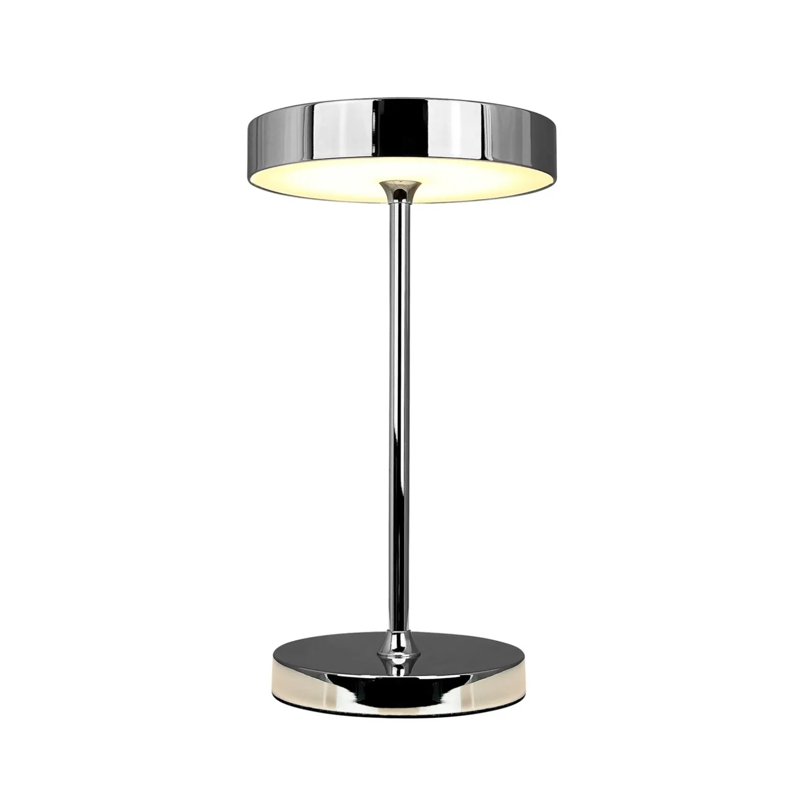 Lámpara de mesa recargable LED Starlight de Dyberg Larsen, cromada, metal