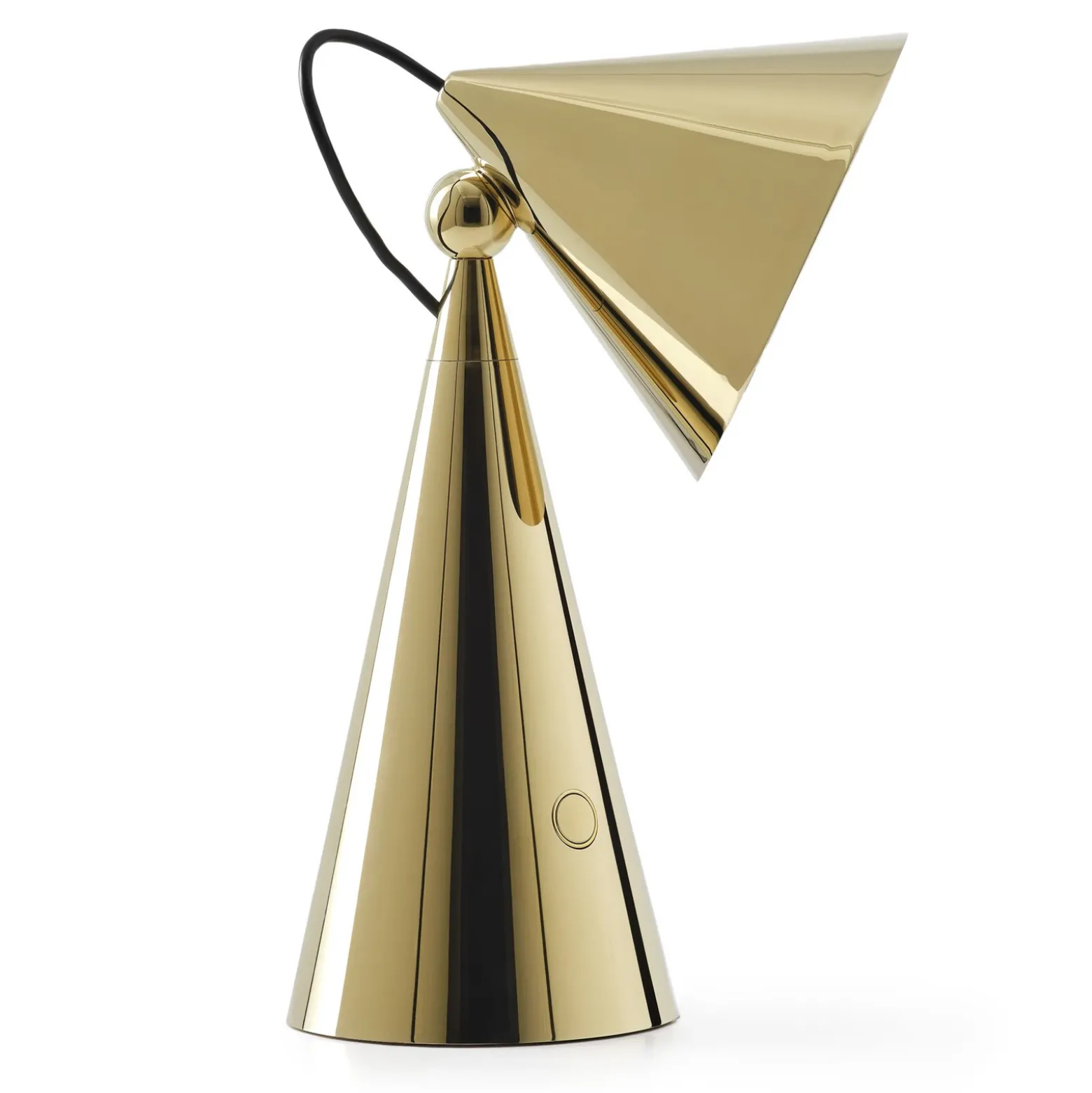Lámpara de mesa recargable LED Pose de Tom Dixon, color dorado, altura 25 cm
