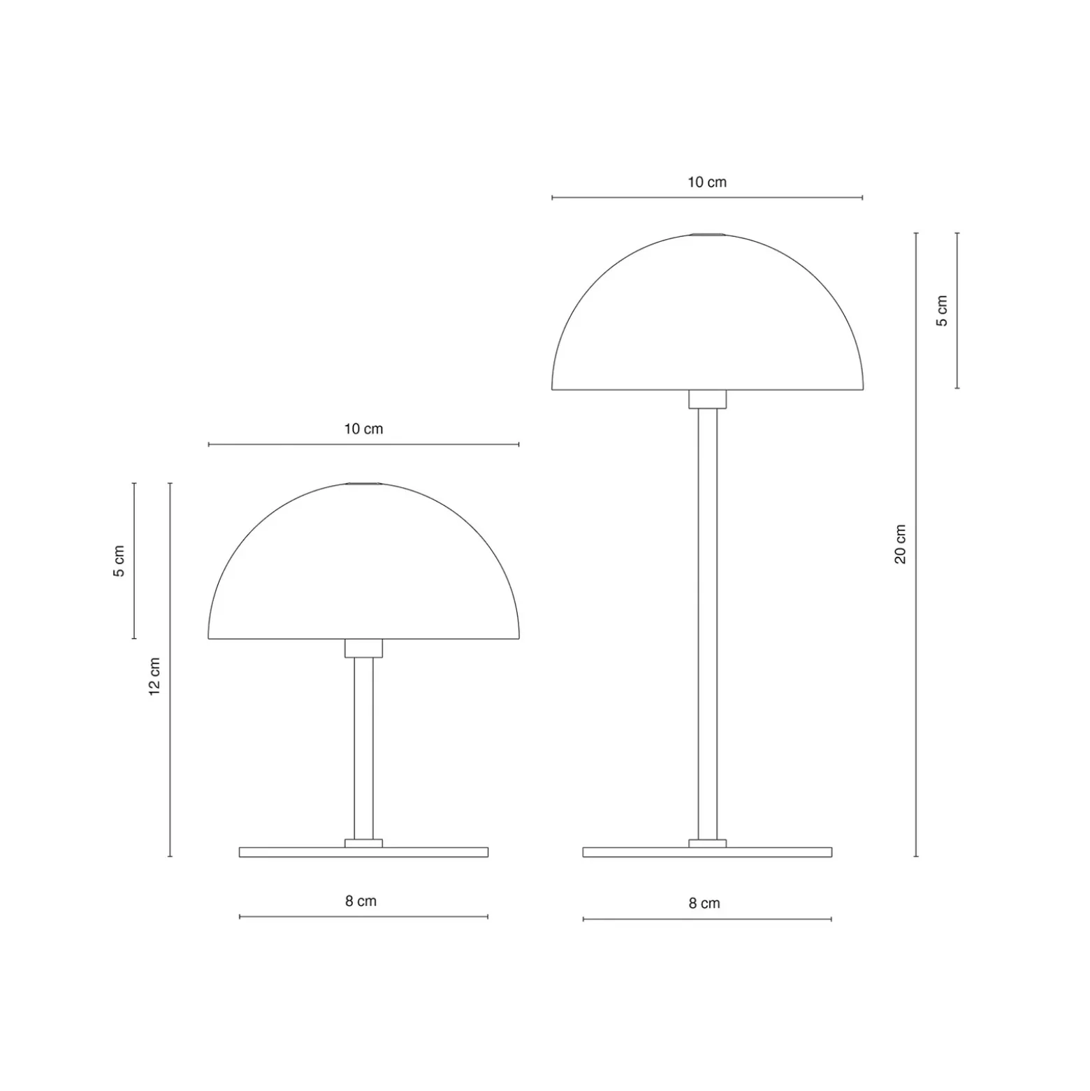 Lámpara de mesa recargable LED Along de Dyberg Larsen, naranja, juego de 2