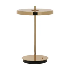 Lámpara de mesa recargable LED UMAGE Asteria Move, latón pulido, 31 cm