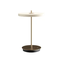Lámpara de mesa recargable LED UMAGE Asteria Move, blanco perla/latón, 31 cm