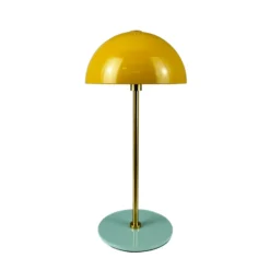 Lámpara de mesa recargable LED Along de Dyberg Larsen, color curry, juego de 2