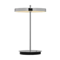 Lámpara de mesa recargable LED UMAGE Asteria Move, acero pulido, 31 cm