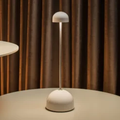 Lámpara de mesa recargable LED MARSET Sips, blanco/plata, 31 cm, acero