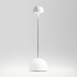 Lámpara de mesa recargable LED MARSET Sips, blanco/plata, 31 cm, acero