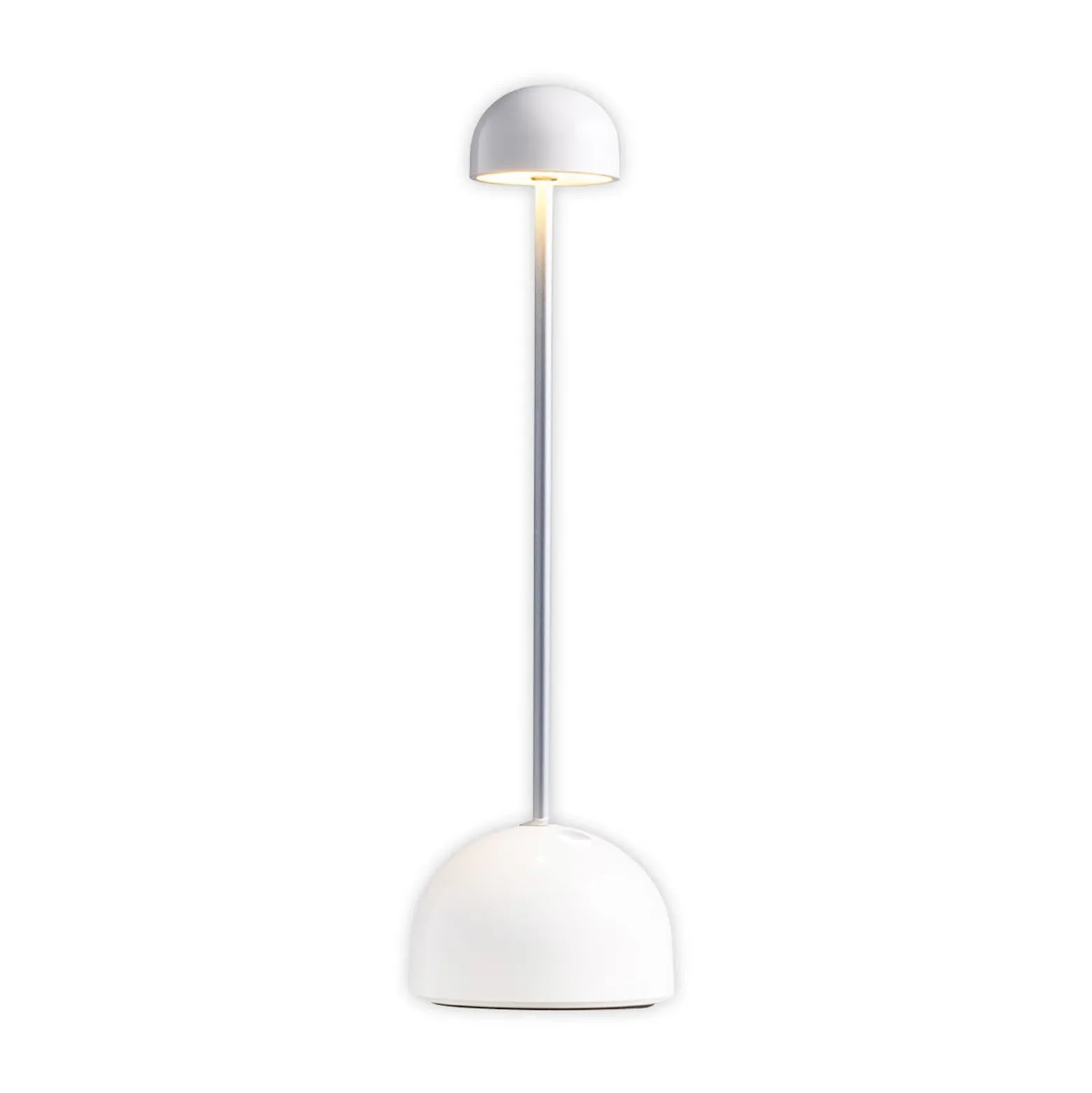 Lámpara de mesa recargable LED MARSET Sips, blanco/plata, 31 cm, acero