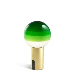 lámpara de mesa recargable MARSET Dipping Light, verde/latón