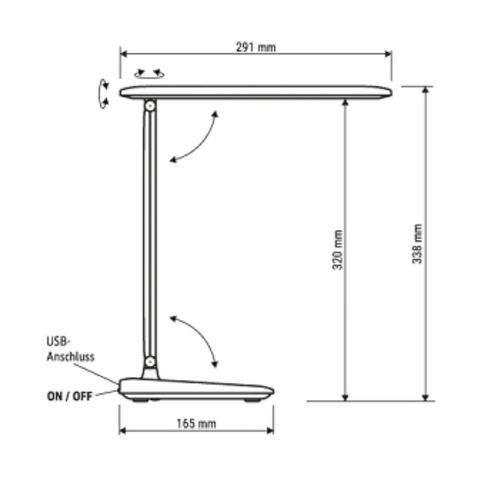 Lámpara de mesa recargable MAULsally, negra, CCT, atenuable, altura 34 cm