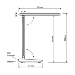 Lámpara de mesa recargable MAULsally, blanca, CCT, atenuable, altura 34 cm