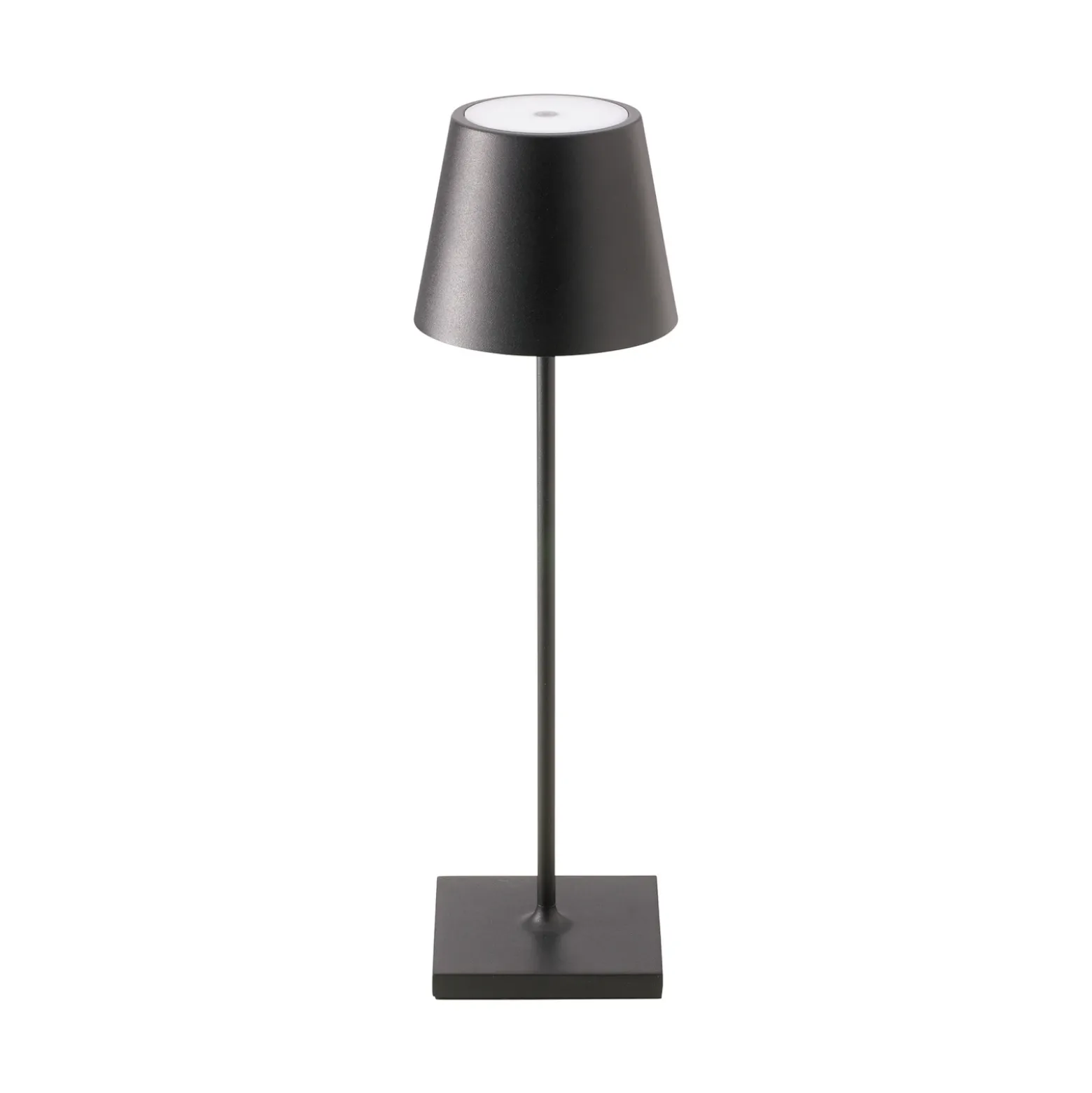 Lámpara de mesa recargable Nuindie LED, USB-C, negra, IP54, atenuable
