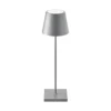 Lámpara de mesa recargable Nuindie LED, USB-C, grafito, IP54, atenuable