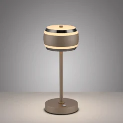 Lámpara de mesa recargable PURE Falling Rings, bronce/cromo oscuro, CCT