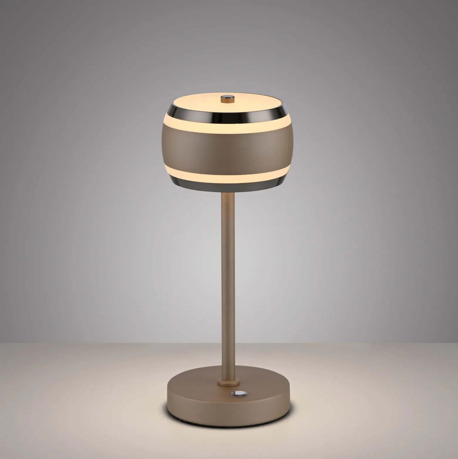 Lámpara de mesa recargable PURE Falling Rings, bronce/cromo oscuro, CCT