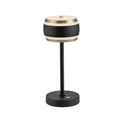 Lámpara de mesa recargable PURE Falling Rings, negro perla/diamante, CCT