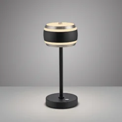 Lámpara de mesa recargable PURE Falling Rings, negro perla/diamante, CCT