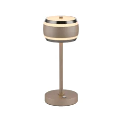 Lámpara de mesa recargable PURE Falling Rings, bronce/cromo DARK, CCT