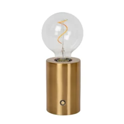 Lámpara de mesa recargable Vivo, color latón, altura 22 cm, metal