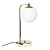 Lámpara de mesa Rico, cristal/metal, dorado/blanco, altura 36 cm