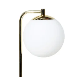 Lámpara de mesa Rico, cristal/metal, dorado/blanco, altura 36 cm