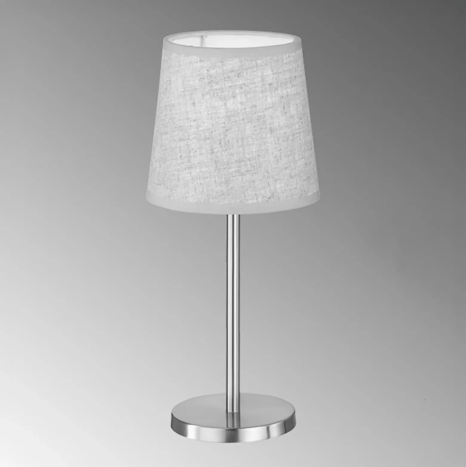 Lámpara de mesa Rimini, arena/níquel, textil, altura 30 cm, E14