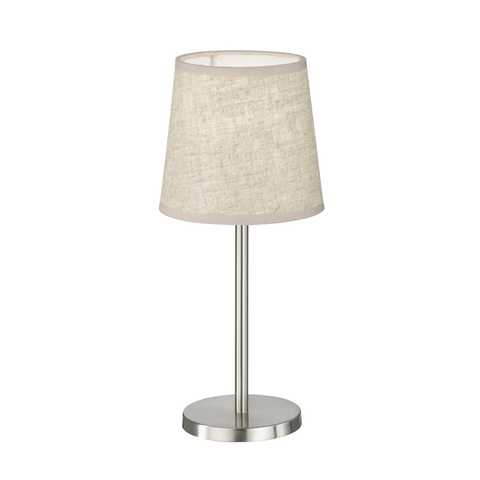 Lámpara de mesa Rimini, arena/níquel, textil, altura 30 cm, E14