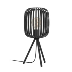 Lámpara de mesa Romazzina, negra, altura 44 cm, metal, E27