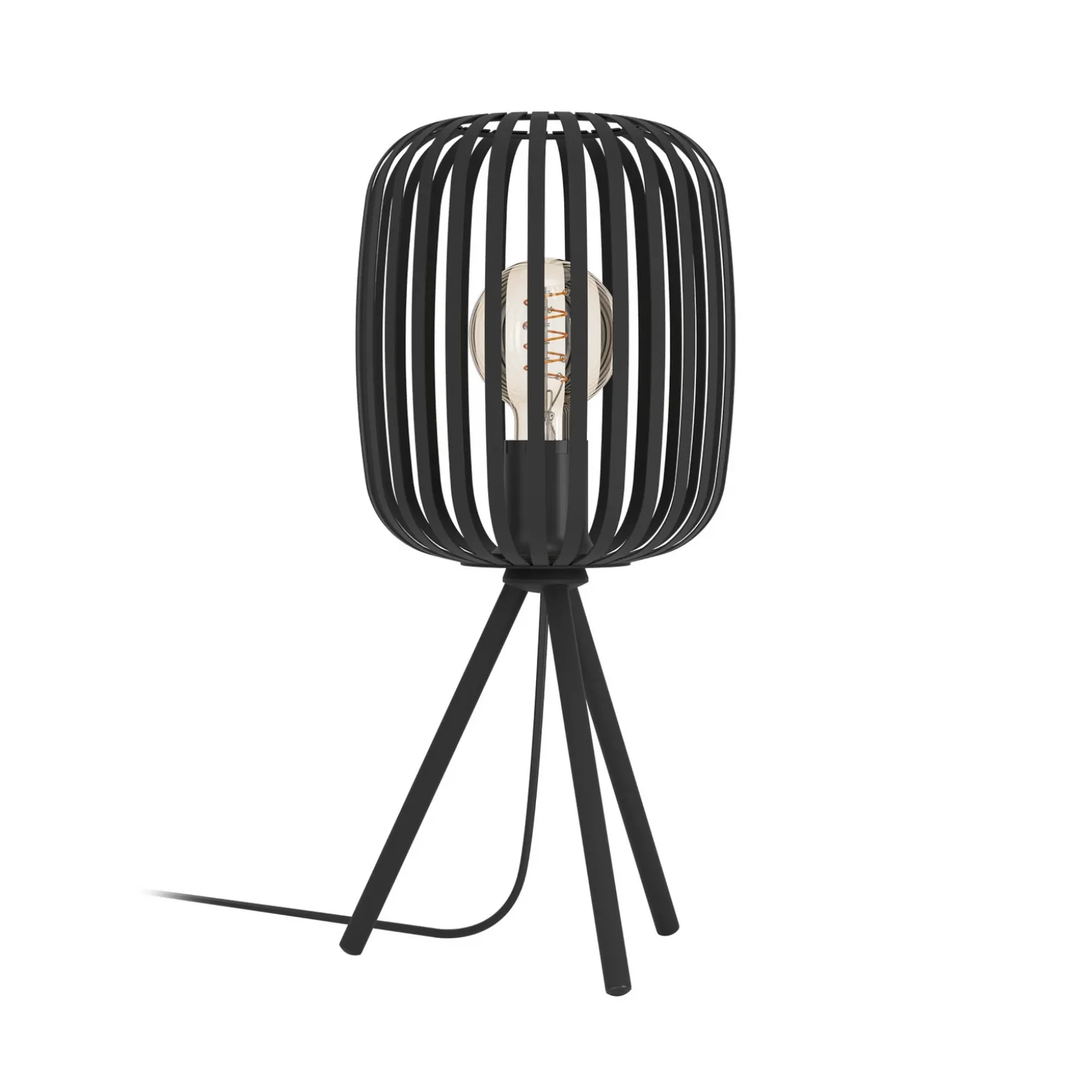 Lámpara de mesa Romazzina, negra, altura 44 cm, metal, E27