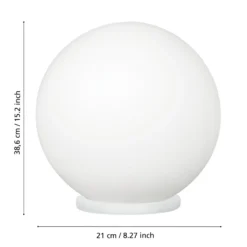 Lámpara de mesa Rondo, Ø 20 cm, blanco
