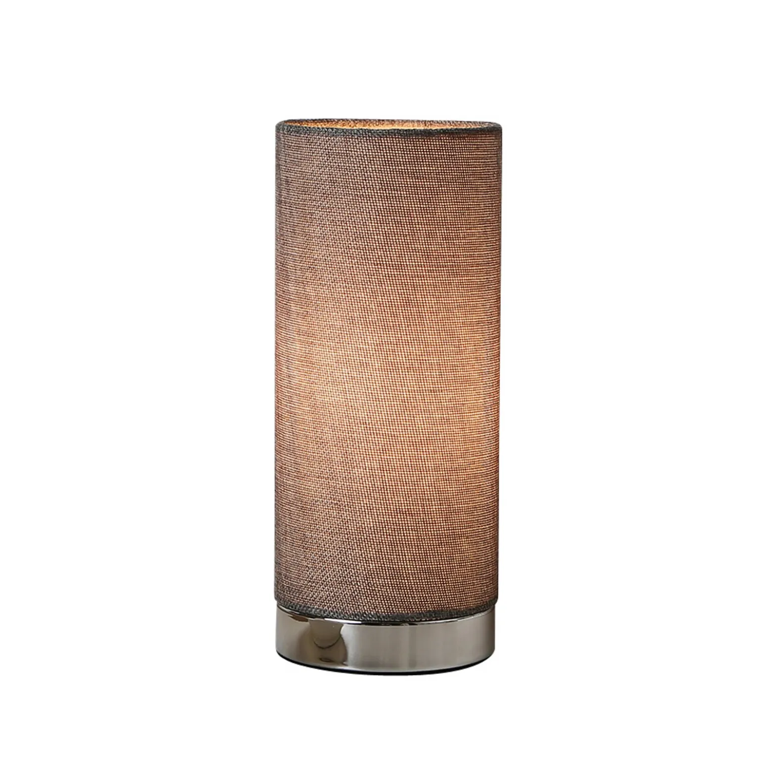Lámpara de mesa Ronja gris con base cromada