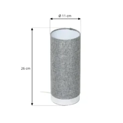 Lámpara de mesa Ronja gris con base cromada