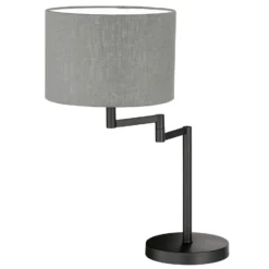 Lámpara de mesa Rota con pantalla de lino gris