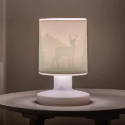 Lámpara de mesa Scandi Wald LED recargable, verde, 21 cm, plástico