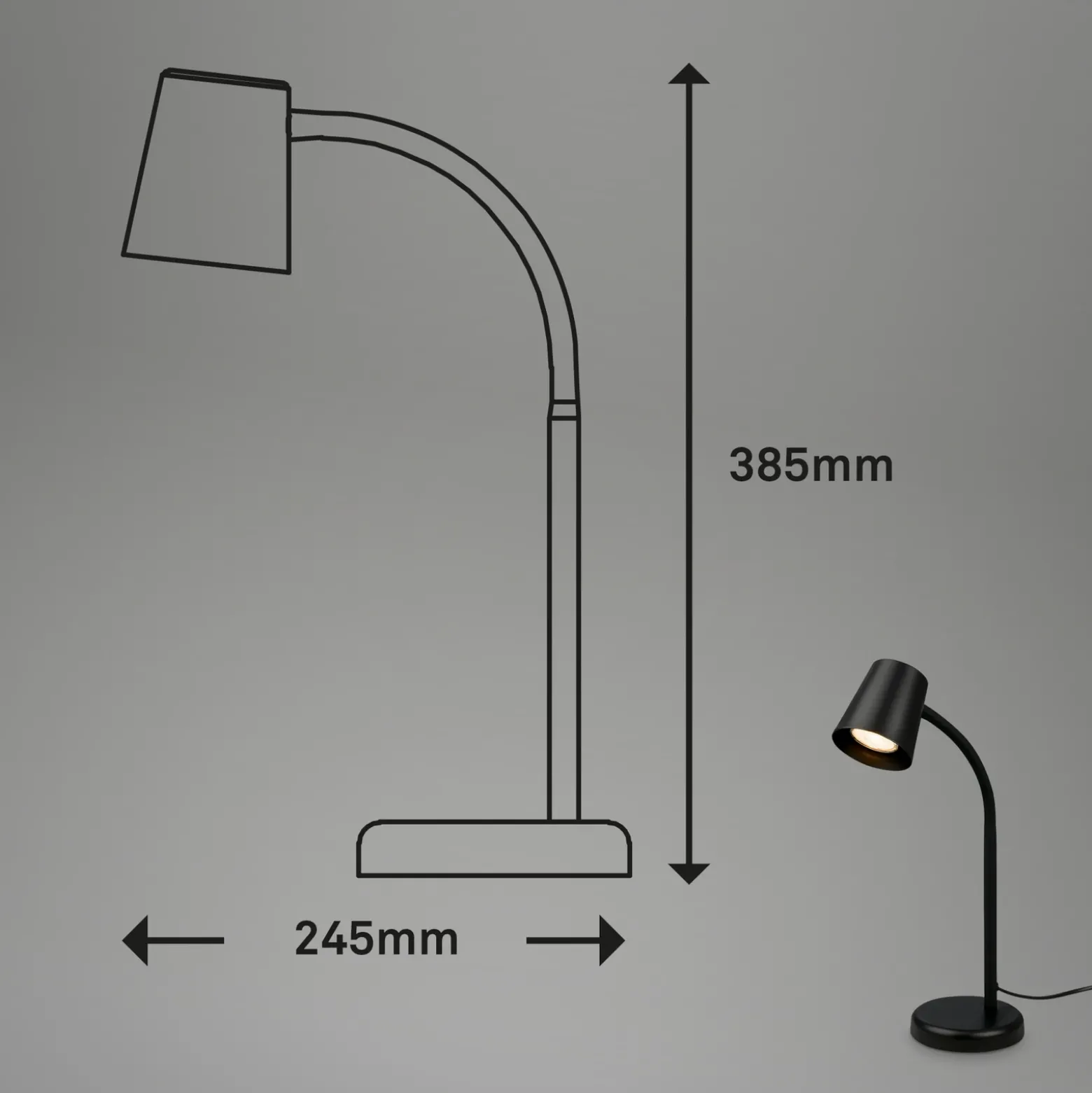 Lámpara de mesa Skriva, portalámpara GU10, negro
