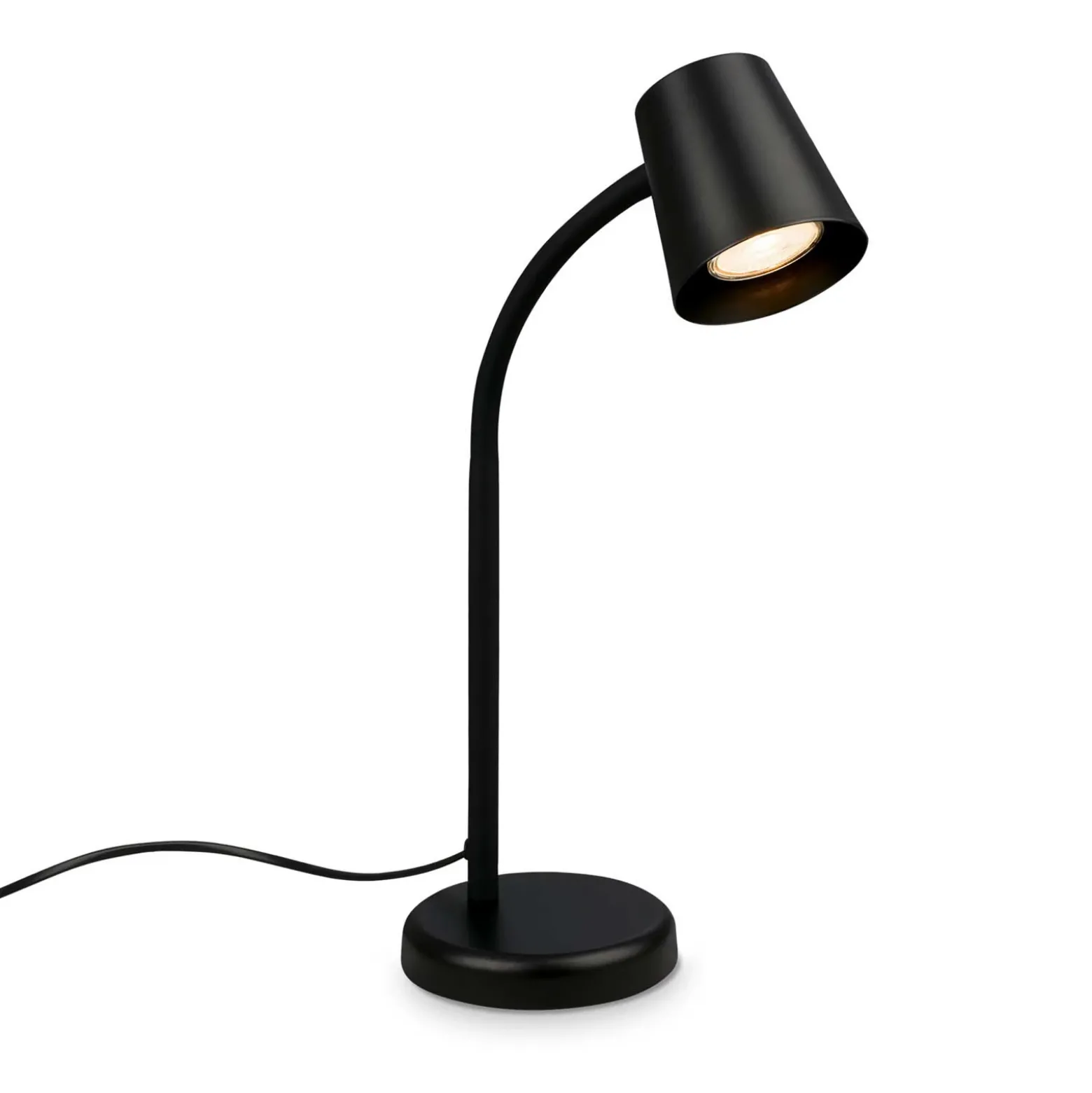 Lámpara de mesa Skriva, portalámpara GU10, negro