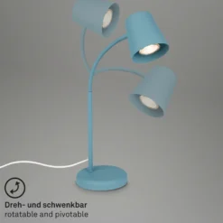 Lámpara de mesa Skriva, portalámpara GU10, azul paloma