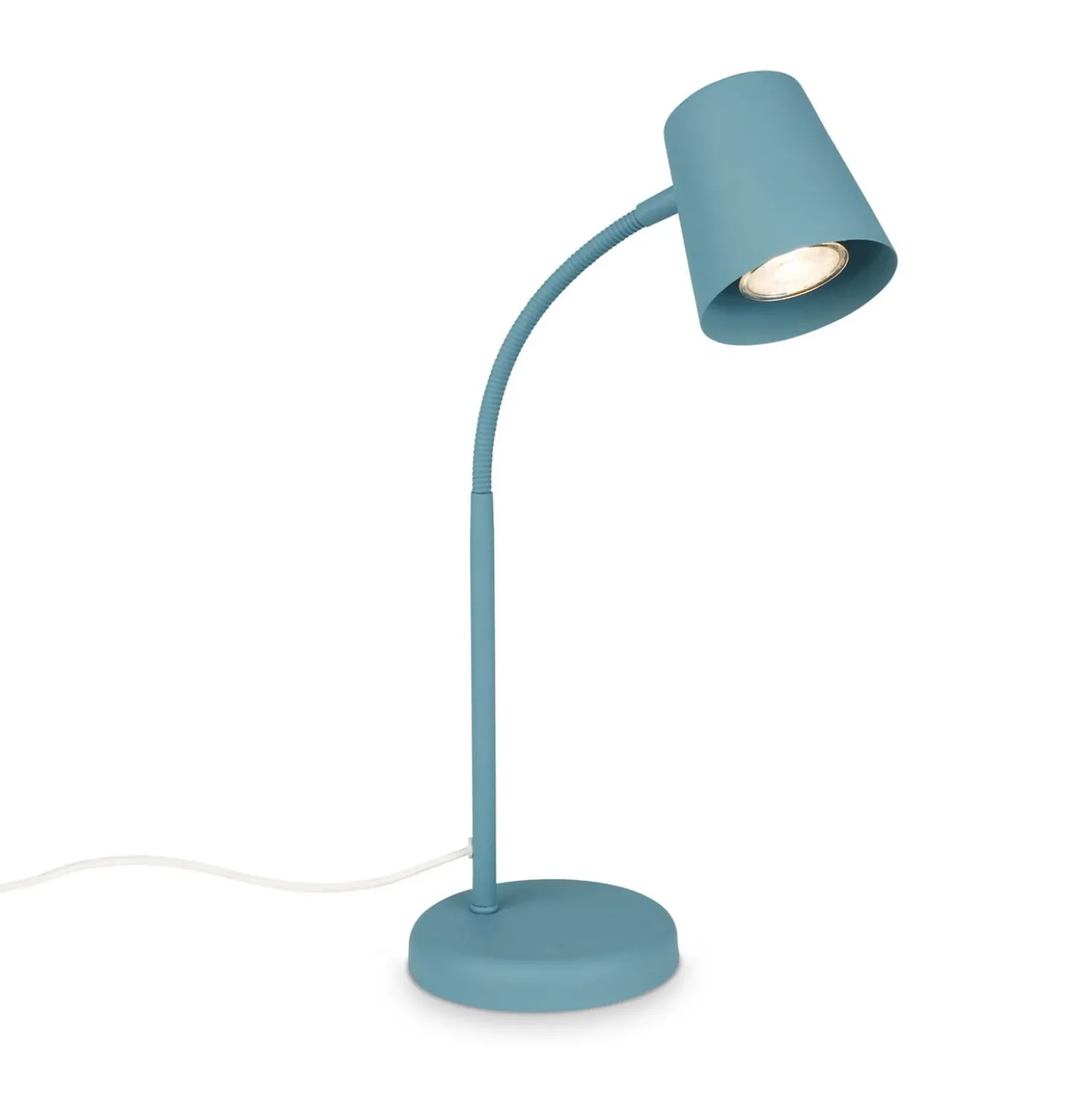 Lámpara de mesa Skriva, portalámpara GU10, azul paloma