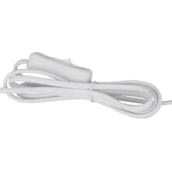 Lámpara de mesa Sofia, blanca, altura 50 cm, tela/cristal
