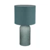 Lámpara de mesa Sofia, verde claro, altura 50 cm, tela/cristal