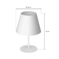 Lámpara de mesa Soho, cónica, altura 33 cm, blanca