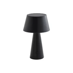Lámpara de mesa solar LED Lindby Lirinor, de plástico negro, 13 cm